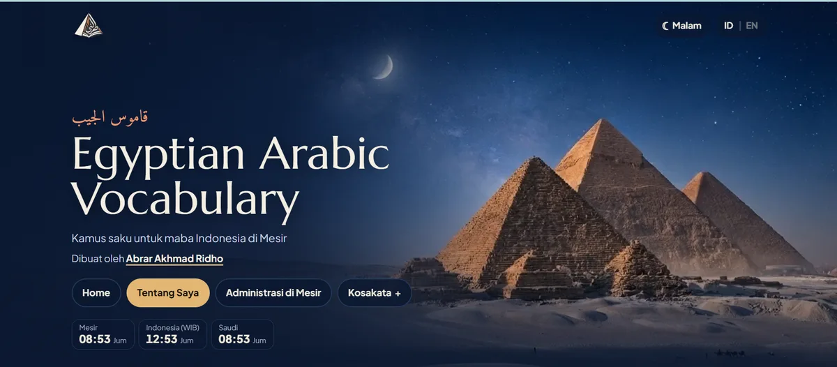 Egyptian Arabic Vocabulary: kamus saku bahasa Arab Mesir untuk mahasiswa baru